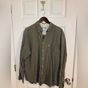 Columbia Flannel Long Sleeve Button Up size XL Green Checkered